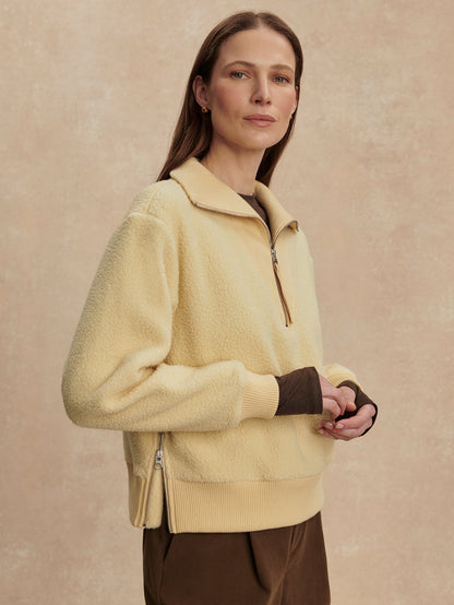 Varley Reed Yellow Jaylin Half Zip Fleece