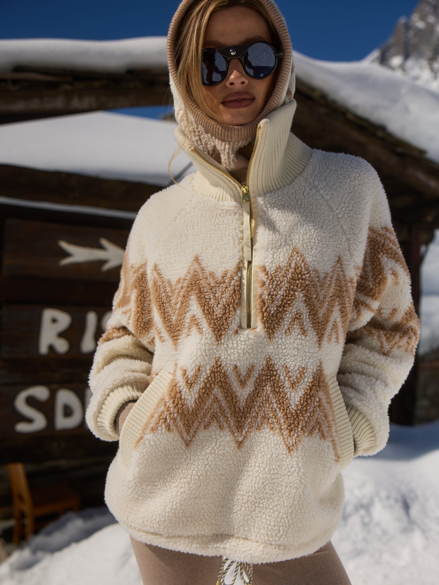 Varley Egret Hendrik Half Zip Sherpa