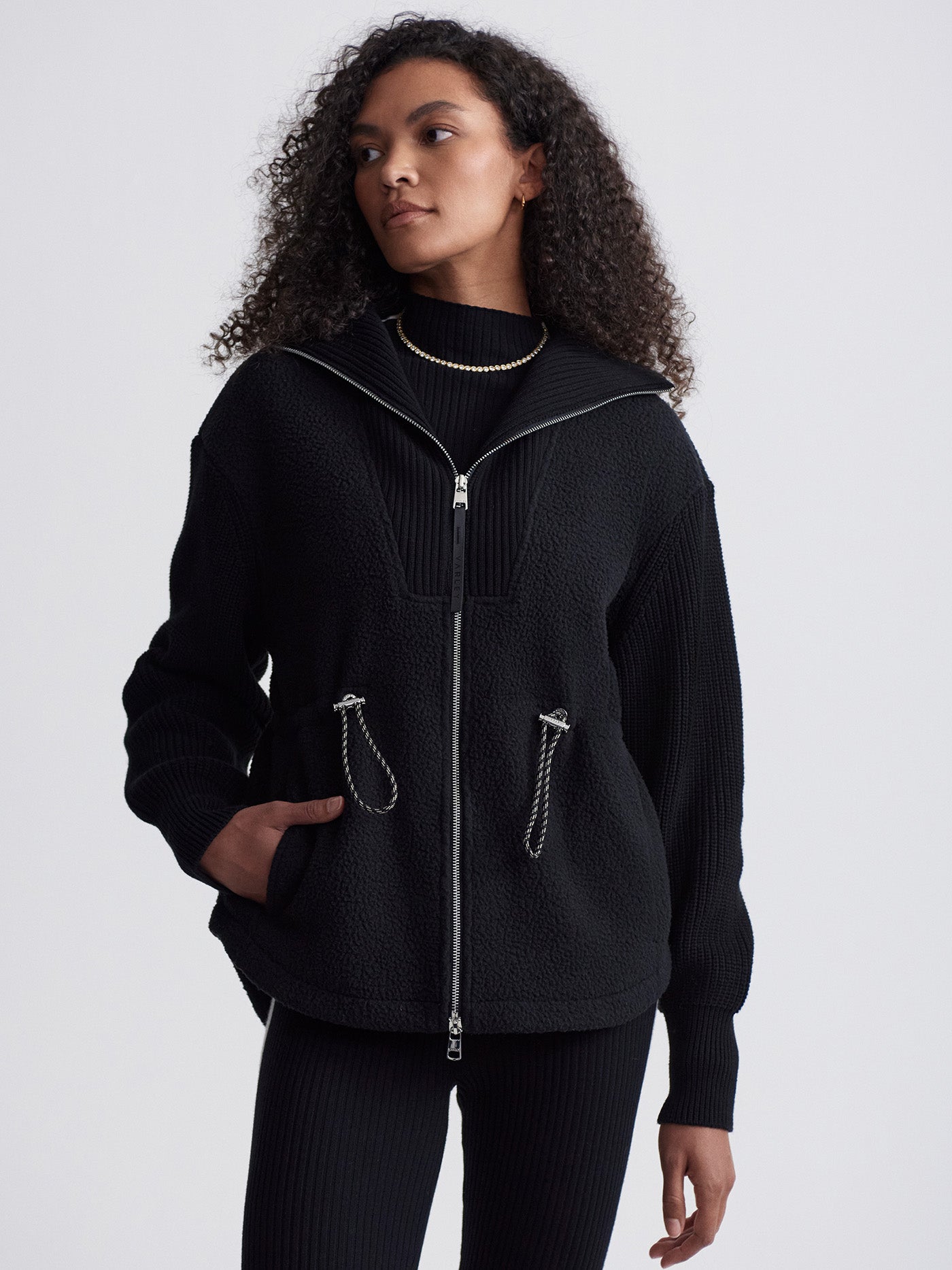 Varley Black Renea Fleece Jacket