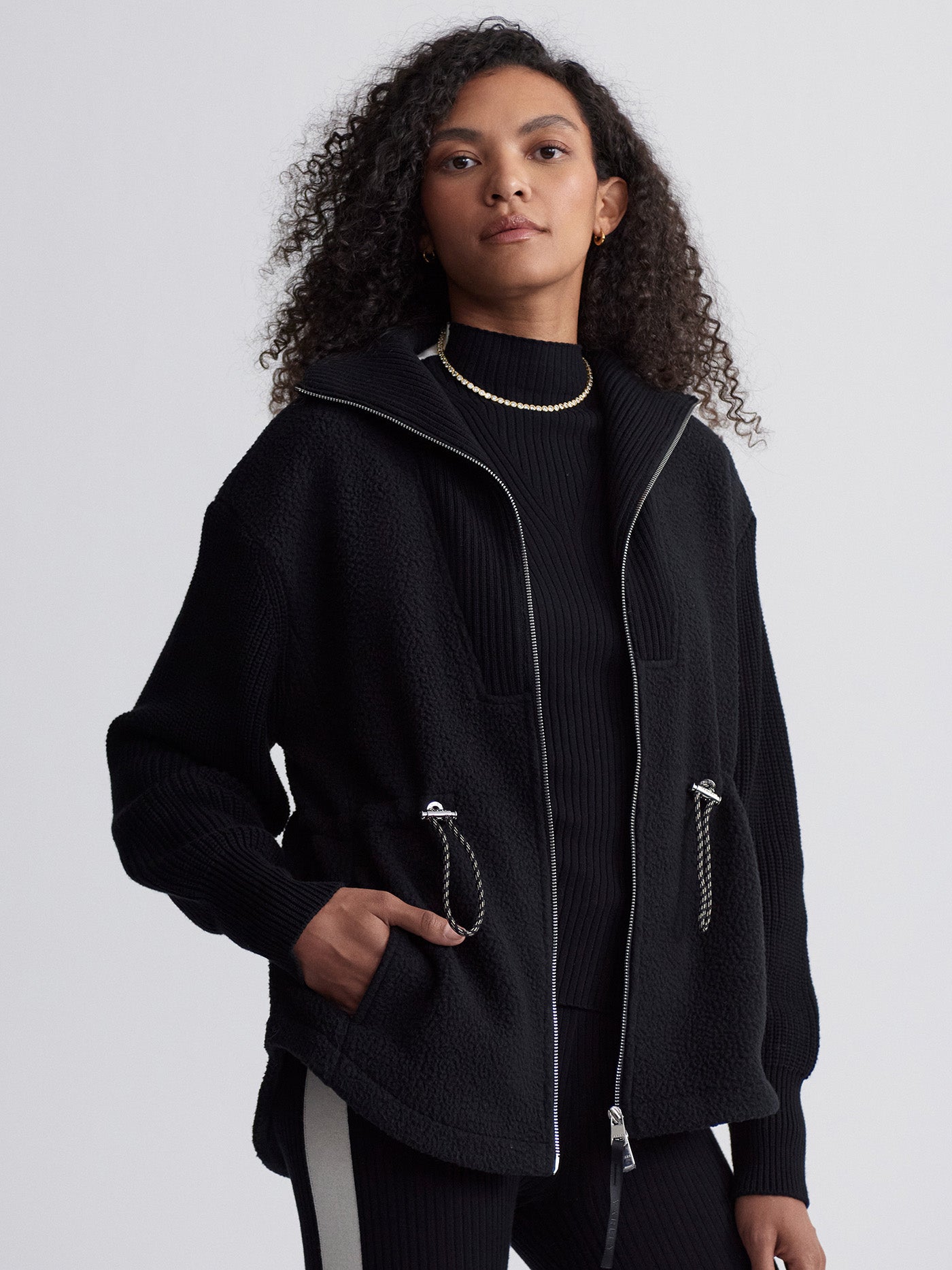 Varley Black Renea Fleece Jacket