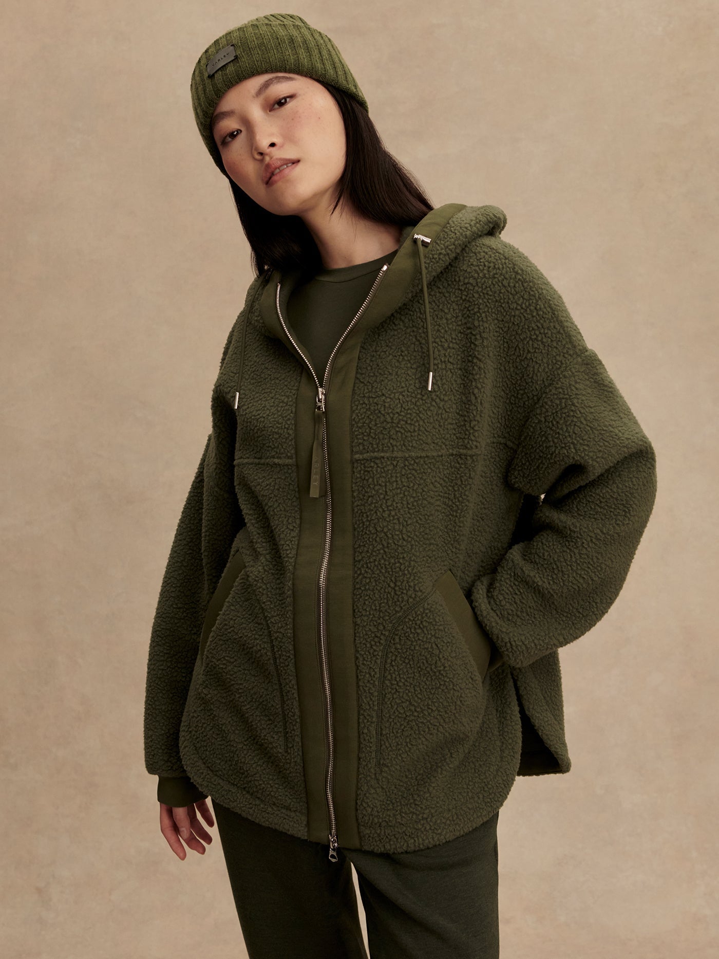 Varley Racing Olive Fey Relaxed Fleece