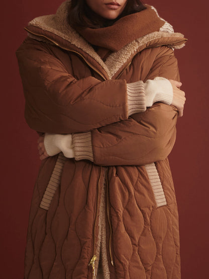 Varley Light Taupe/ Cocoa Dust Theia Reversible Coat