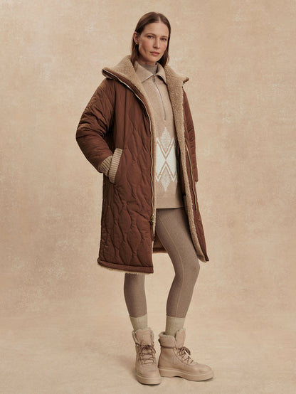 Varley Light Taupe/ Cocoa Dust Theia Reversible Coat