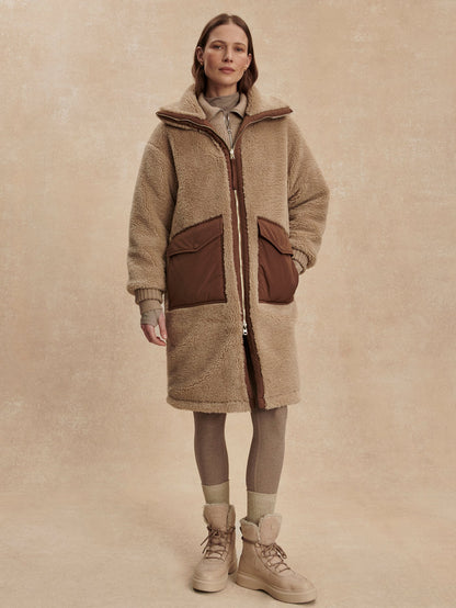 Varley Light Taupe/ Cocoa Dust Theia Reversible Coat