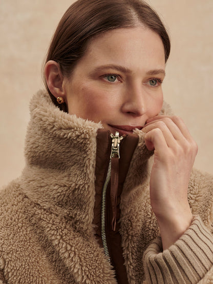 Varley Light Taupe/ Cocoa Dust Theia Reversible Coat