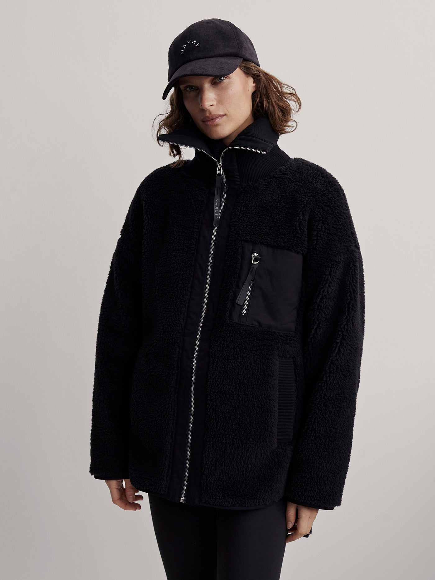 Varley Black Myla Zip Through Jacket | VARLEY US
