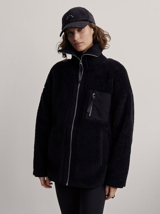 Varley Black Myla Zip Through Jacket | VARLEY US