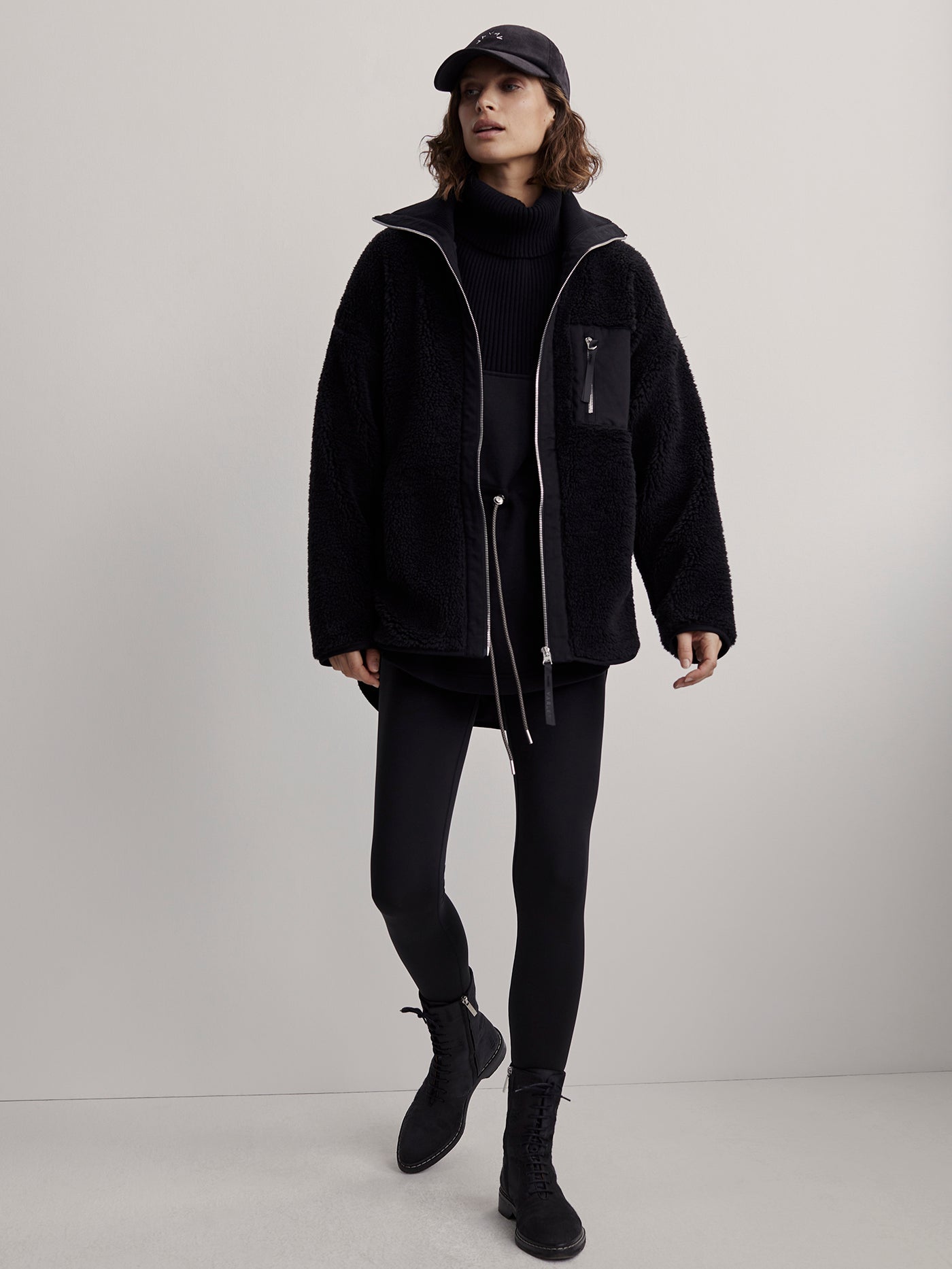 Varley Black Myla Zip Through Jacket | VARLEY US