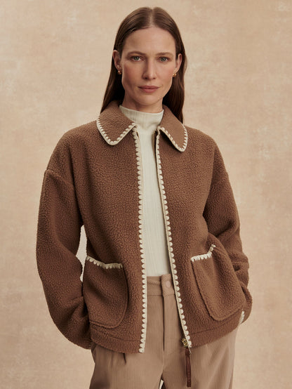 Varley Cocoa Dust Ruiko Zip Through Fleece