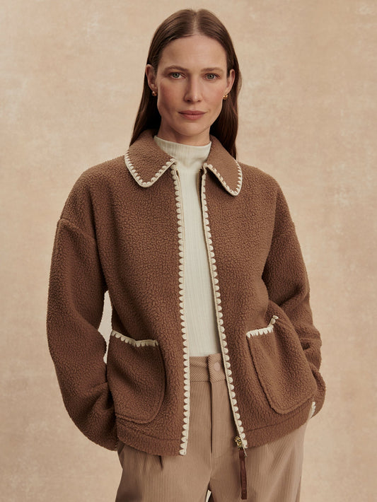 Varley Cocoa Dust Ruiko Zip Through Fleece