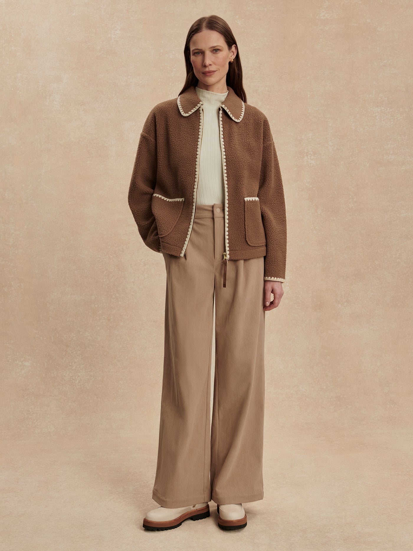 Varley Cocoa Dust Ruiko Zip Through Fleece