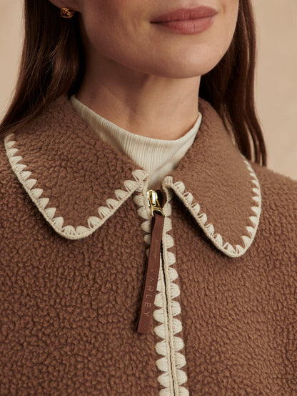 Varley Cocoa Dust Ruiko Zip Through Fleece
