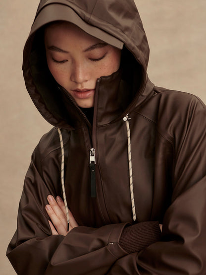 Varley Dark Truffle Kirsten Raincoat