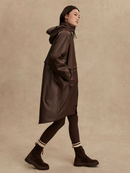 Varley Dark Truffle Kirsten Raincoat