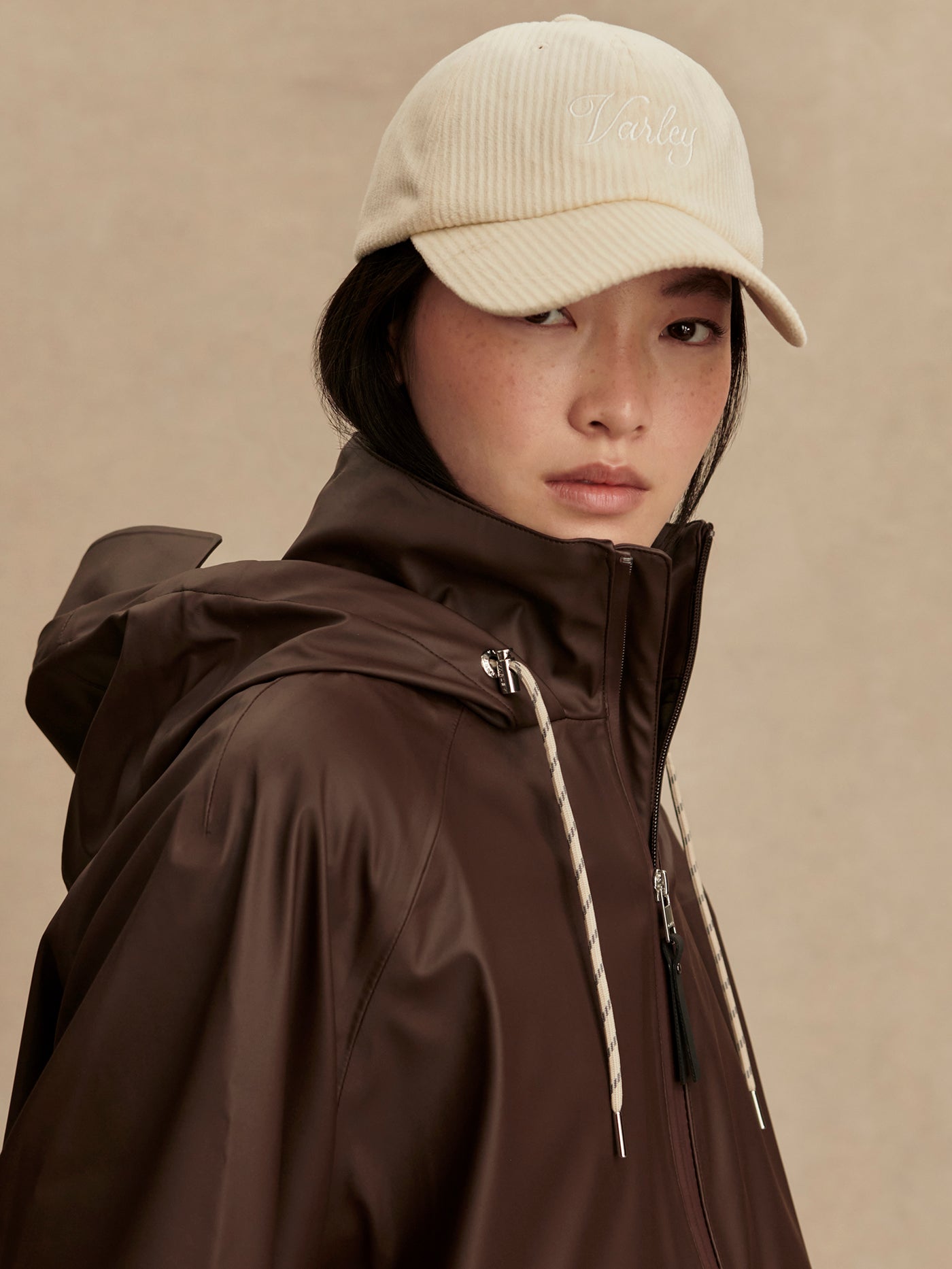 Varley Dark Truffle Kirsten Raincoat