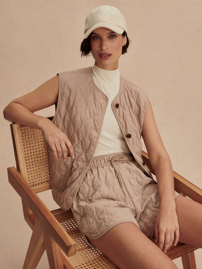 Varley Light Taupe Karla Quilted Gilet