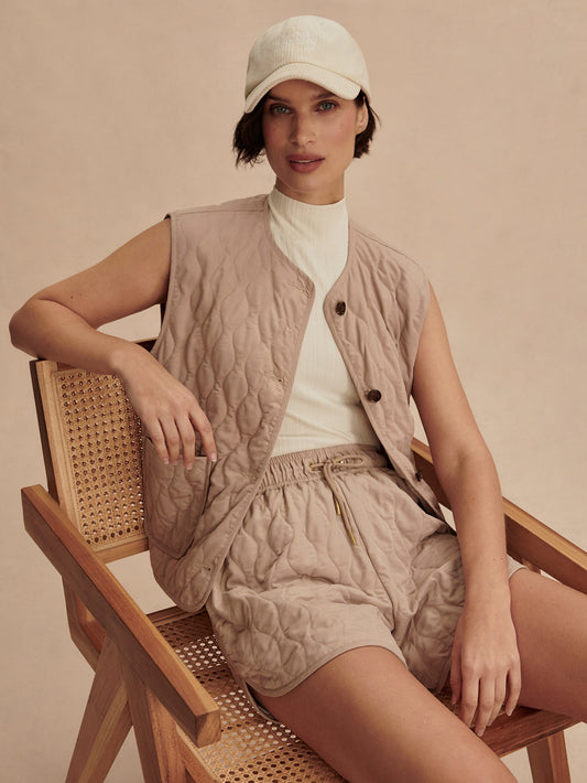 Varley Light Taupe Karla Quilted Gilet