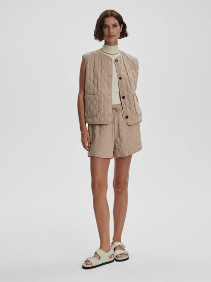 Varley Light Taupe Karla Quilted Gilet