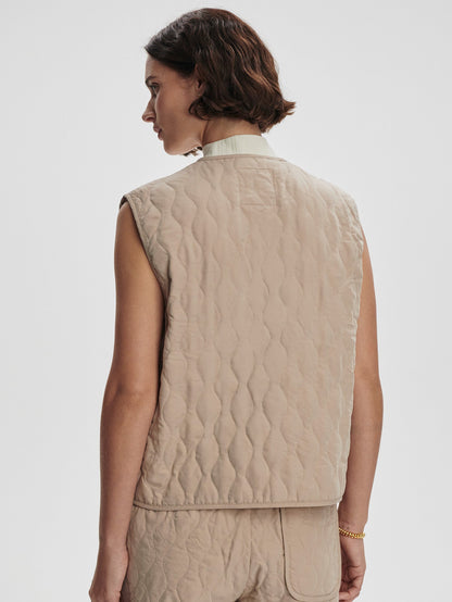 Varley Light Taupe Karla Quilted Gilet