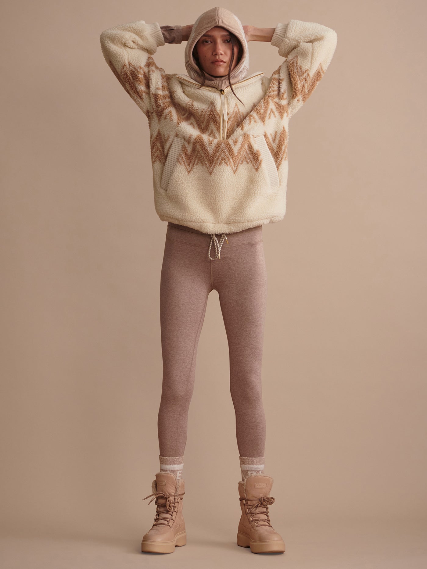 Varley Taupe Marl Always Warm Base Layer Legging | VARLEY US
