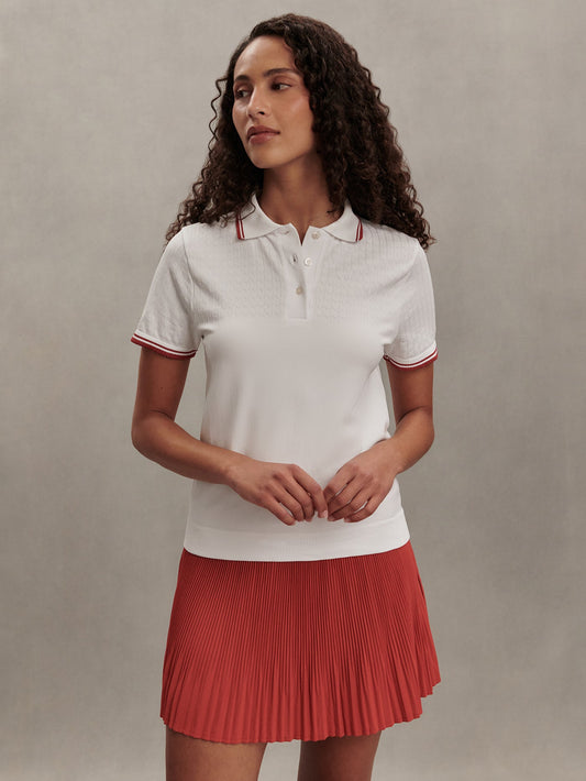 Varley White Mickey Seamless Polo Shirt