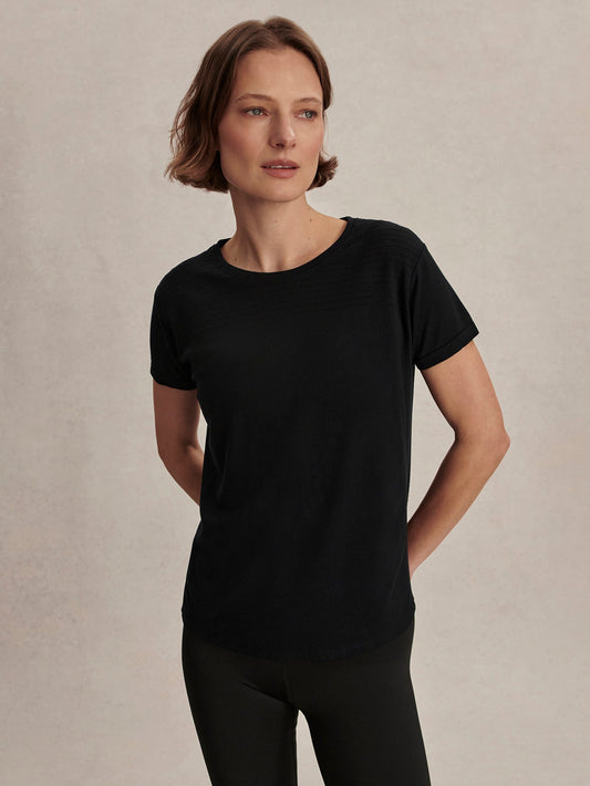 Varley Black Saskia Seamless Longline Tee
