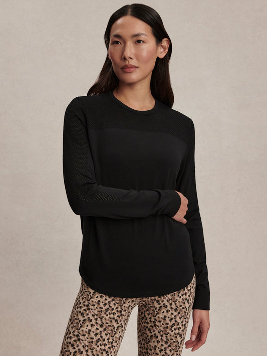 Varley Black Samia Seamless Long Sleeve Tee