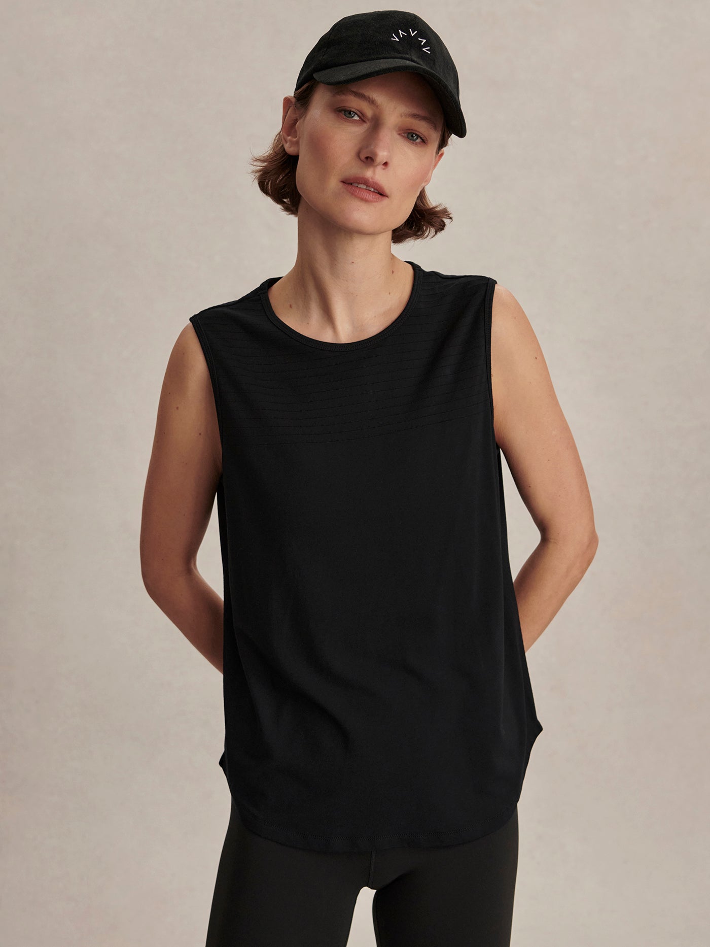 Varley Black Nolan Seamless Longline Tank