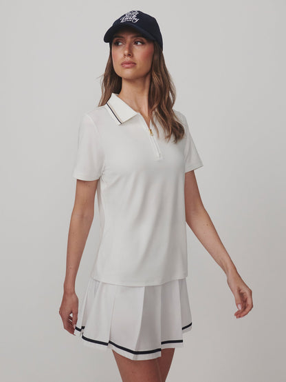 Varley White Elton Performance Polo