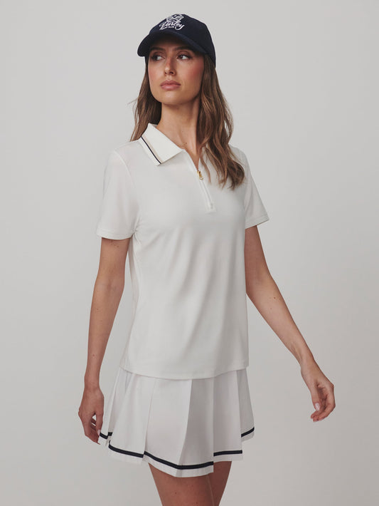 Varley White Elton Performance Polo