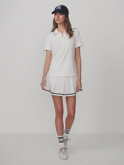 Varley White Elton Performance Polo