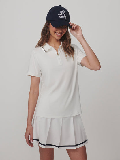 Varley White Elton Performance Polo