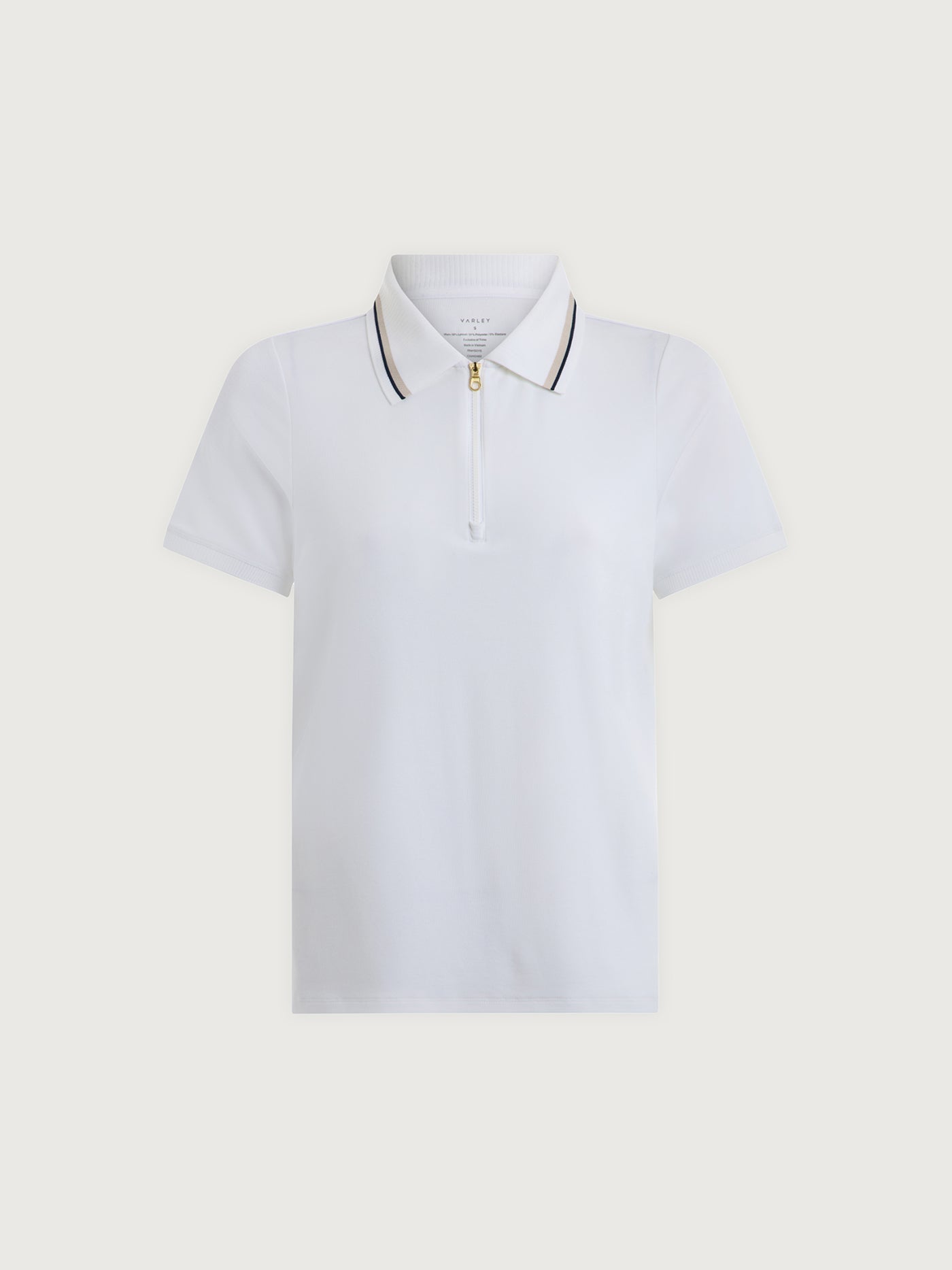 Varley White Elton Performance Polo