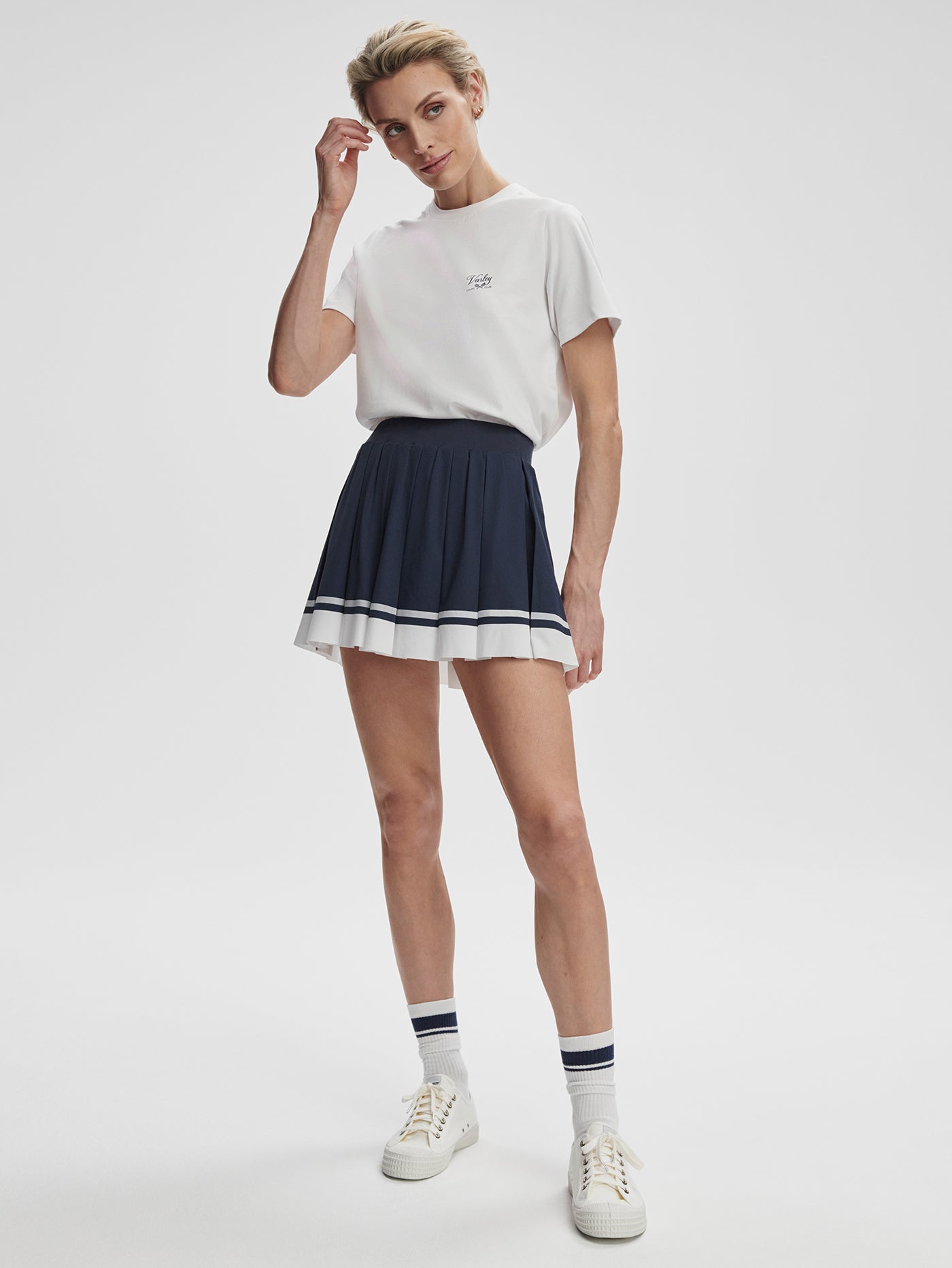 Varley White Mattie Branded Tee