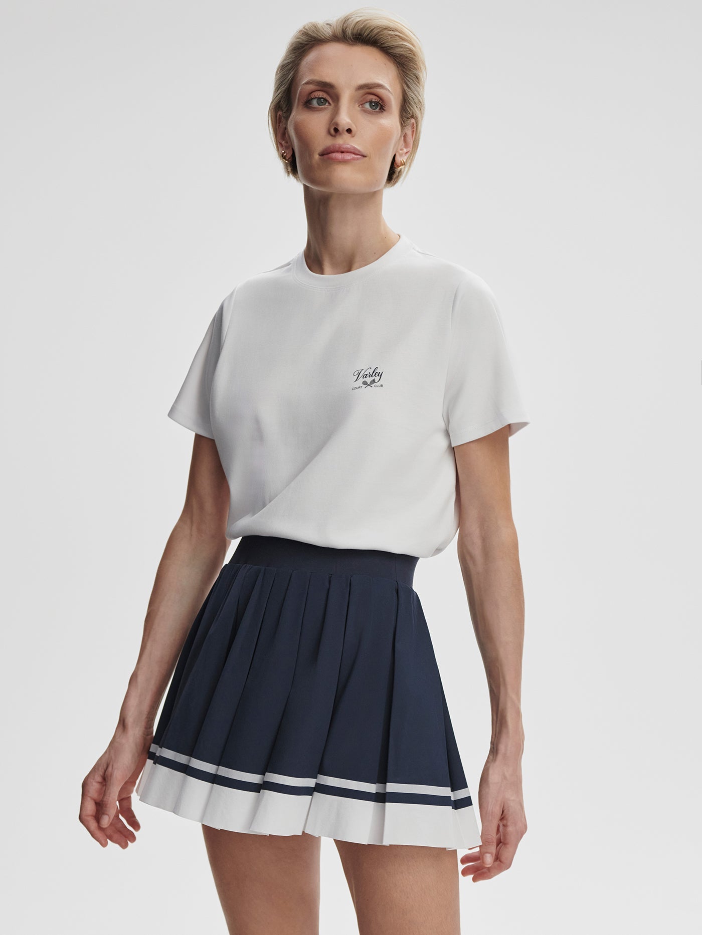 Varley White Mattie Branded Tee