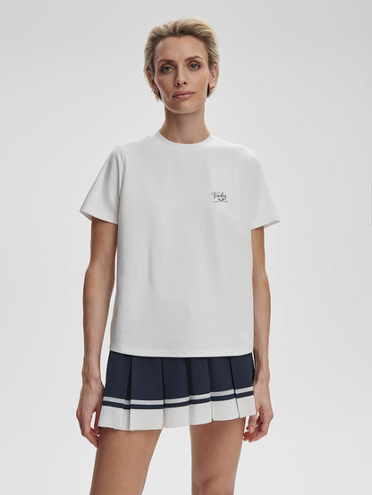 Varley White Mattie Branded Tee