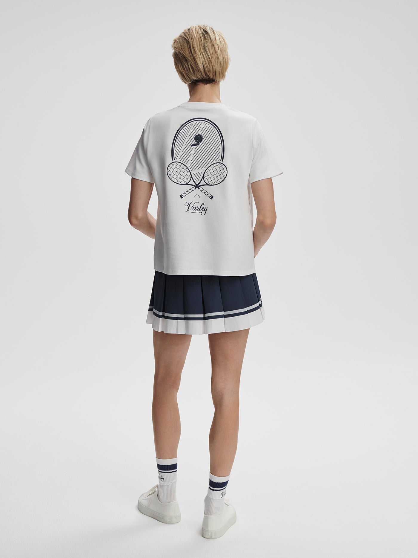 Varley White Mattie Branded Tee