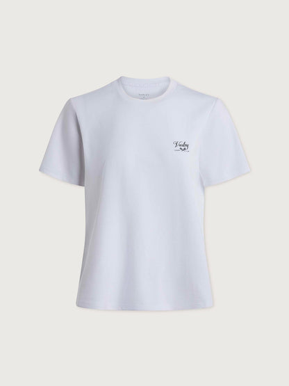 Varley White Mattie Branded Tee