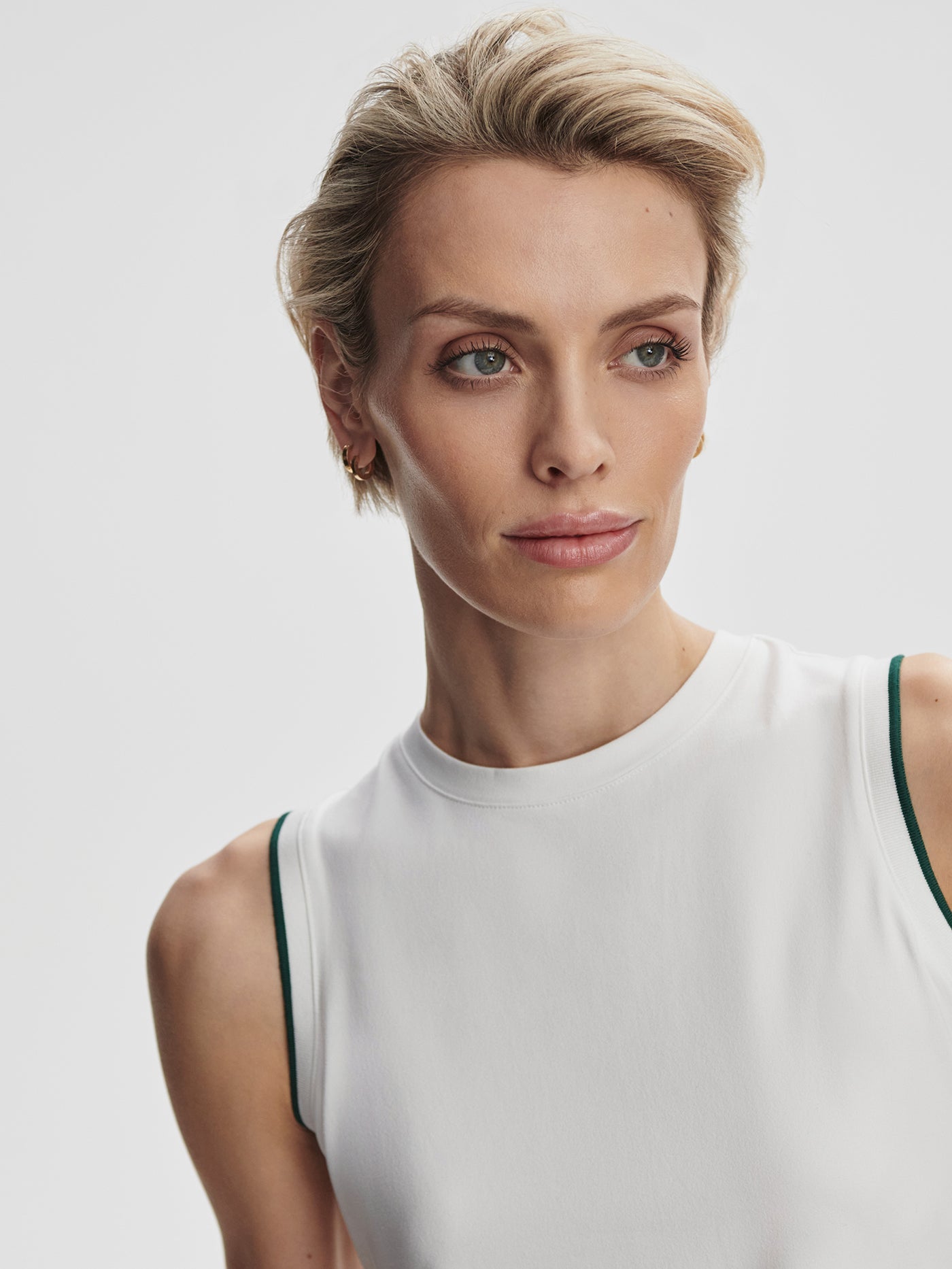 Varley White/ Forest Arton Performance Tank