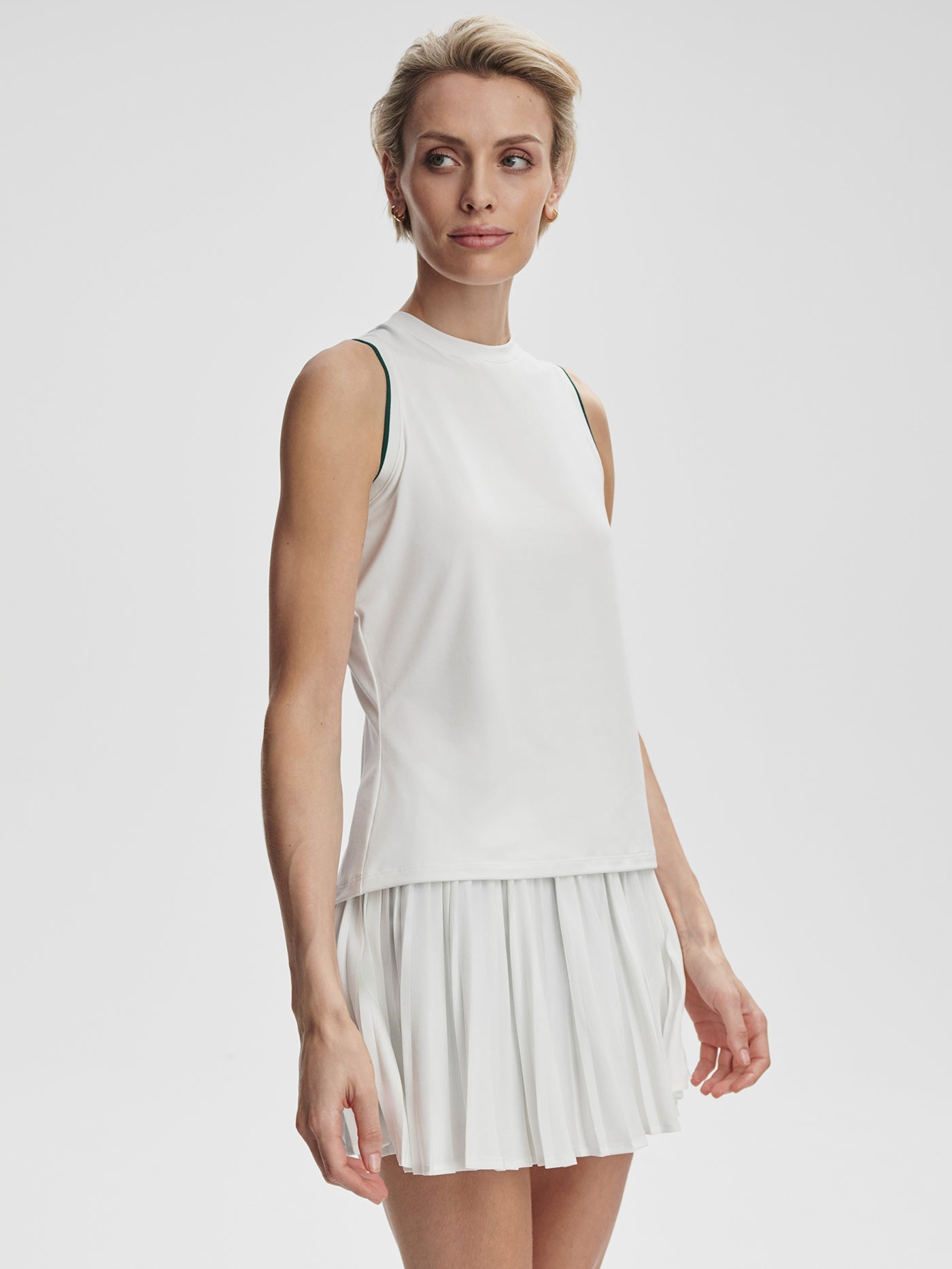 Varley White/ Forest Arton Performance Tank