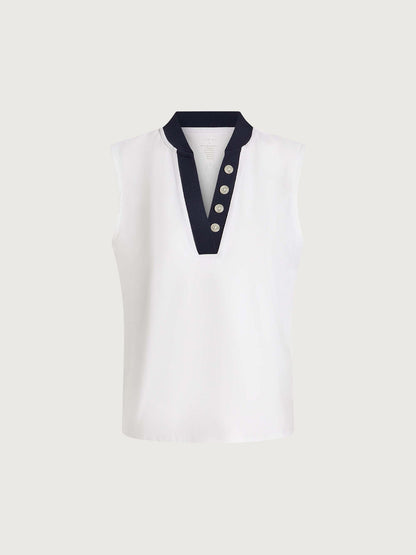 Varley White/ Blue Nights Shelby Performance Tank | VARLEY US