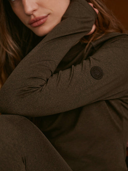 Varley Deep Chocolate Marl Always Warm Crew Neck Baselayer