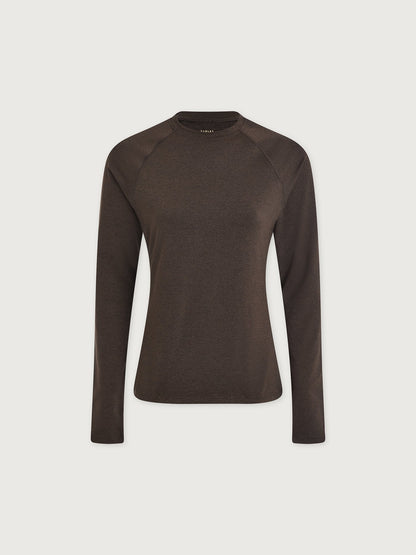 Varley Deep Chocolate Marl Always Warm Crew Neck Baselayer