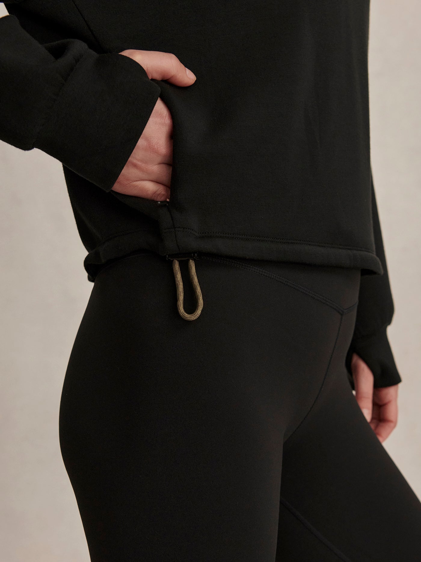 Varley Black Sian Cropped Half-Zip Active Sweatshirt