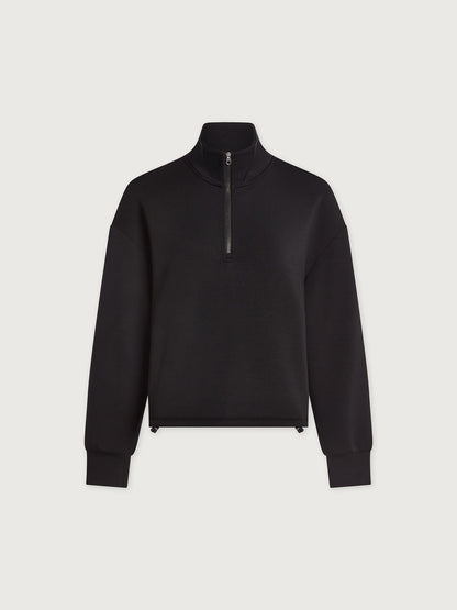 Varley Black Sian Cropped Half-Zip Active Sweatshirt