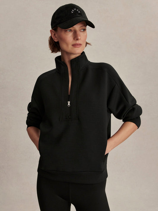 Varley Black Marissa Half-Zip Active Sweatshirt