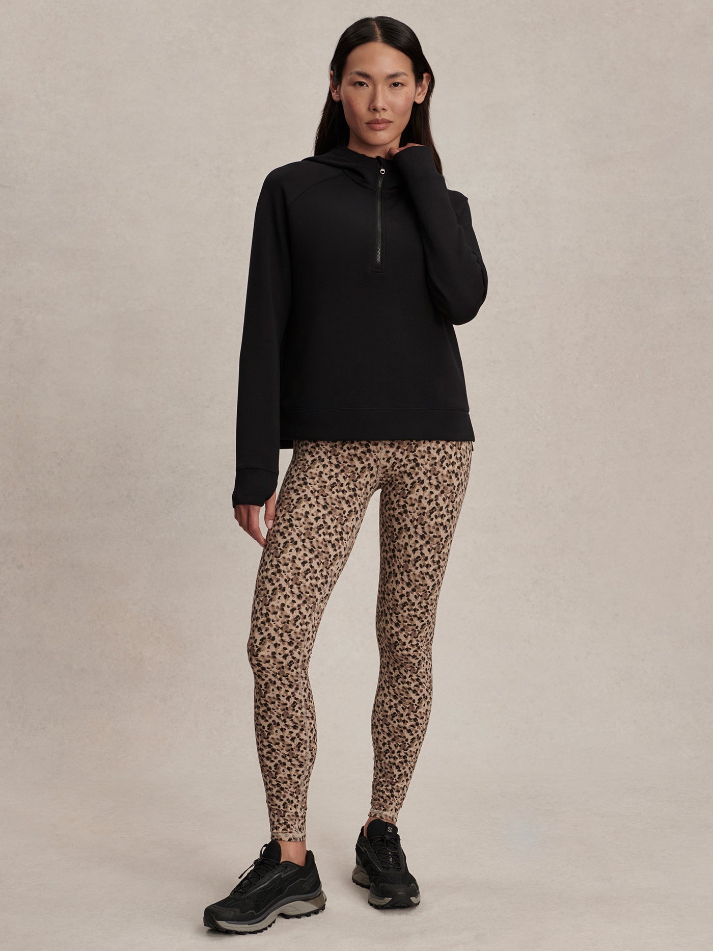 Varley Black Karo Half Zip Active Sweat