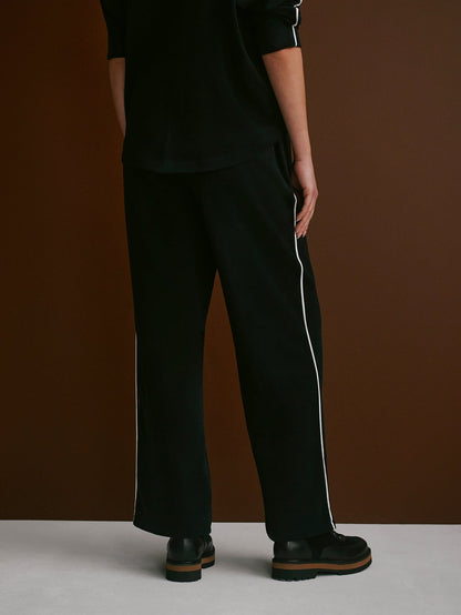 Varley Black/ Snow White Brushed Rib Straight Leg Pant 28