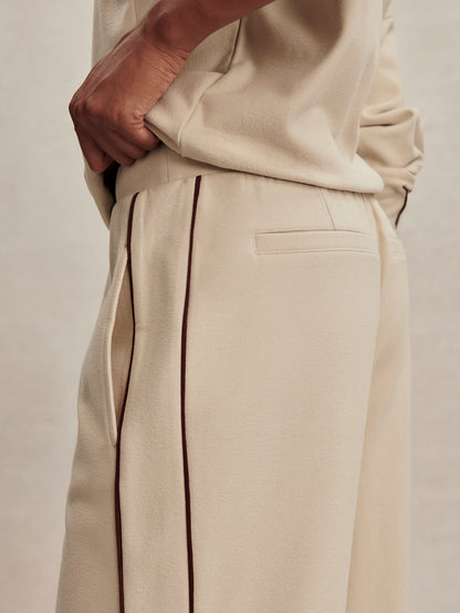 Varley Cement Marl/ Bitter Chocolate Brushed Rib Wide Leg Pant 28