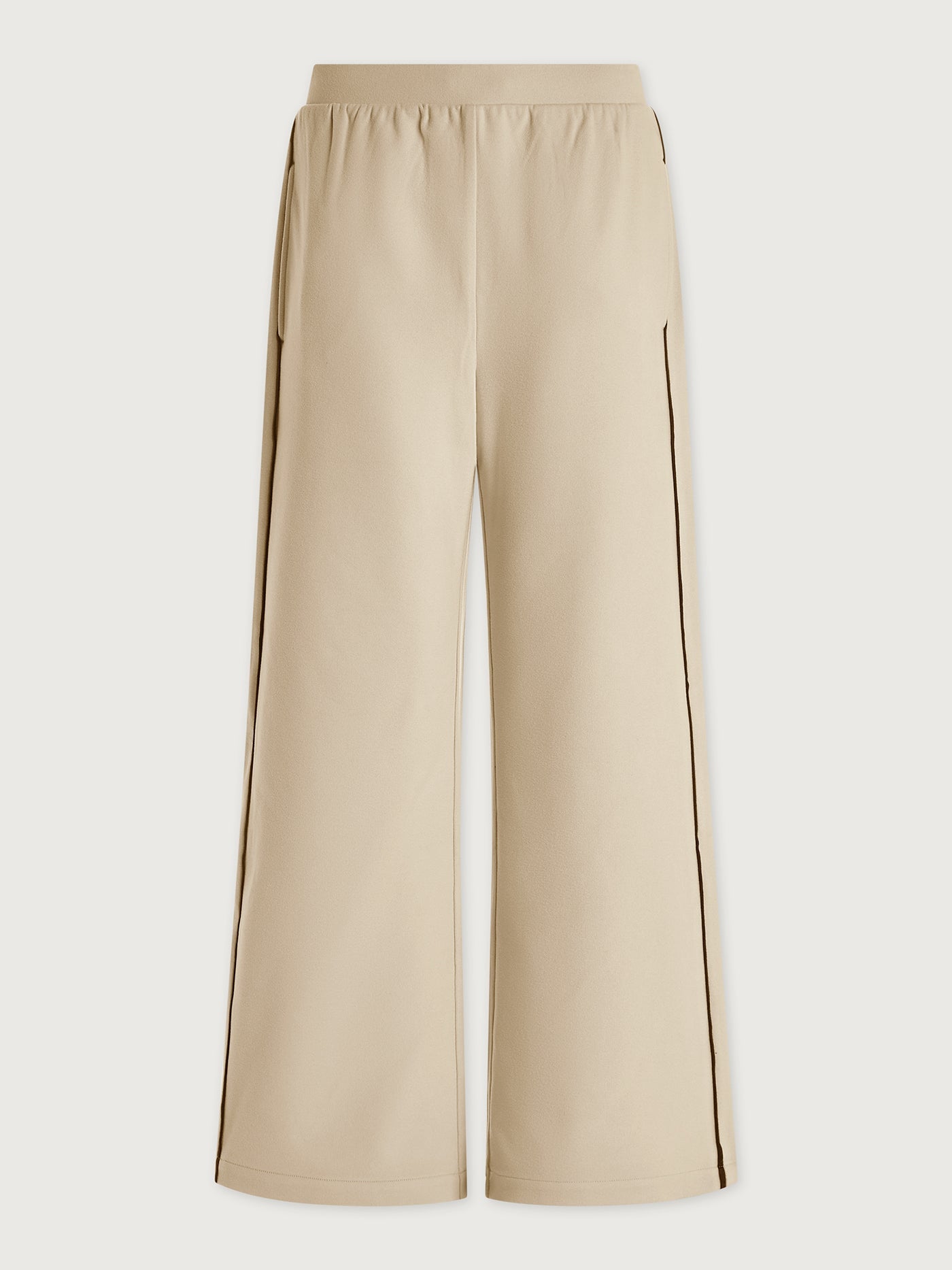 Varley Cement Marl/ Bitter Chocolate Brushed Rib Wide Leg Pant 28